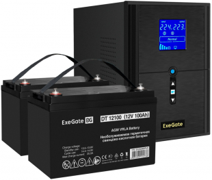 ИБП + батарея ExeGate SineTower SZ-2000.LCD.AVR.3SH.1C13.USB (EX296857RUS)