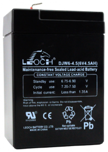 Аккумулятор Leoch 6V 4,5Ah (DJW6-4.5)