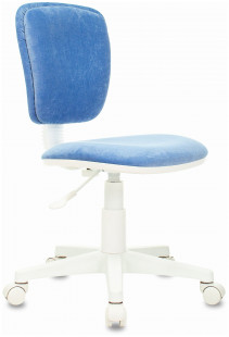Кресло детское CH-W204NX/VELV86 Бюрократ CH-W204NX голубой Velvet 86 крестов. пластик белый пластик белый