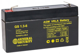 Аккумулятор General Security 6V 1,3Ah (GS1.3-6)