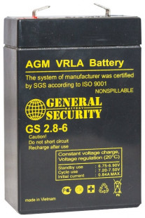Аккумулятор General Security 6V 2,8Ah (GS2.8-6)